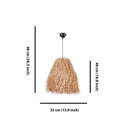 Takpendel på vajer FRINGE 1xE27/40W/230V raffia