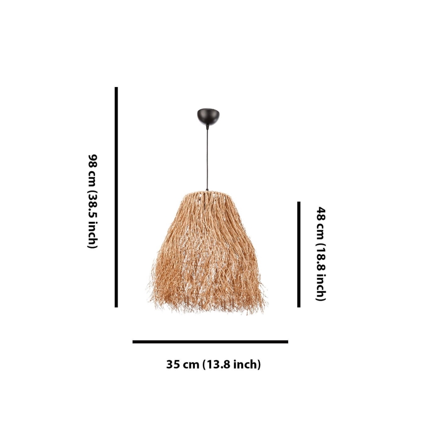 Takpendel på vajer FRINGE 1xE27/40W/230V raffia
