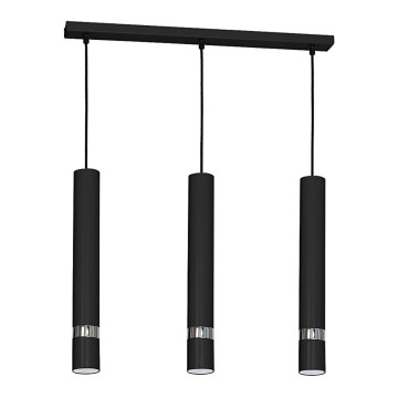 Takpendel på vajer JOKER 3xGU10/25W/230V svart/blank krom