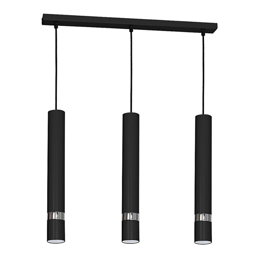 Takpendel på vajer JOKER 3xGU10/25W/230V svart/blank krom