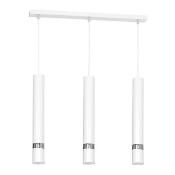 Takpendel på vajer JOKER 3xGU10/25W/230V vit/polerad krom