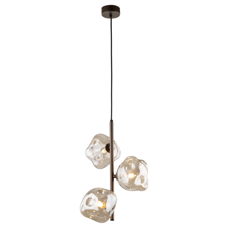 Takpendel på vajer LAVA 3xG9/8W/230V brons/rökig beige