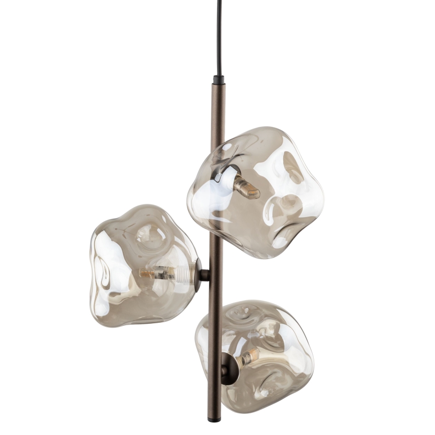 Takpendel på vajer LAVA 3xG9/8W/230V brons/rökig beige