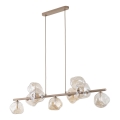 Takpendel på vajer LAVA 9xG9/8W/230V beige/rökfärgad