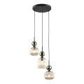Takpendel på vajer SOPHIA 3xE14/10W/230V svart/grön/rökbeige
