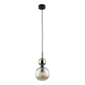 Takpendel SOPHIA med sladd 1xE14/10W/230V svart/grön/rökbeige