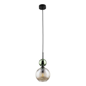 Takpendel SOPHIA med sladd 1xE14/10W/230V svart/grön/rökbeige