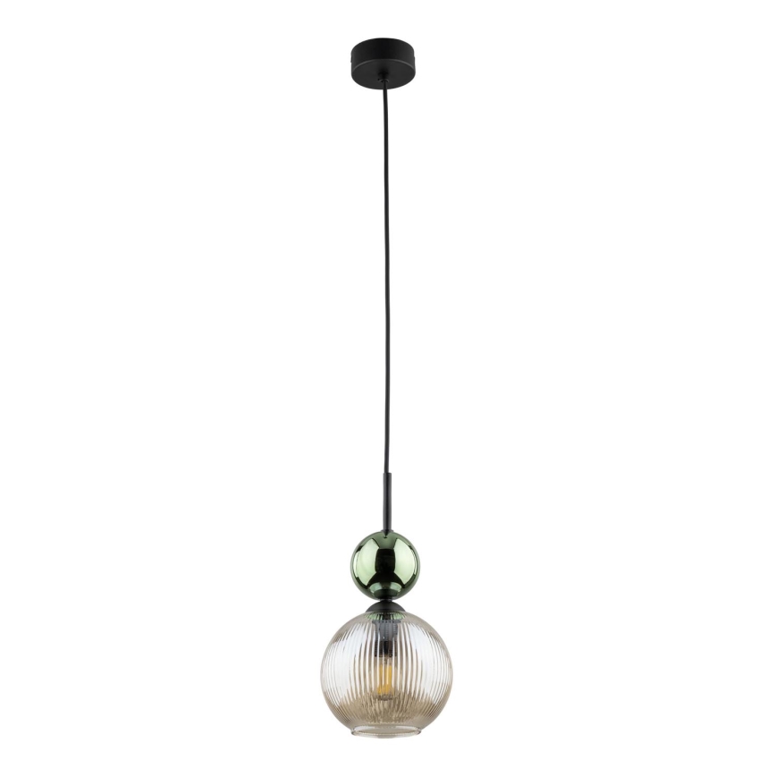 Takpendel SOPHIA med sladd 1xE14/10W/230V svart/grön/rökbeige