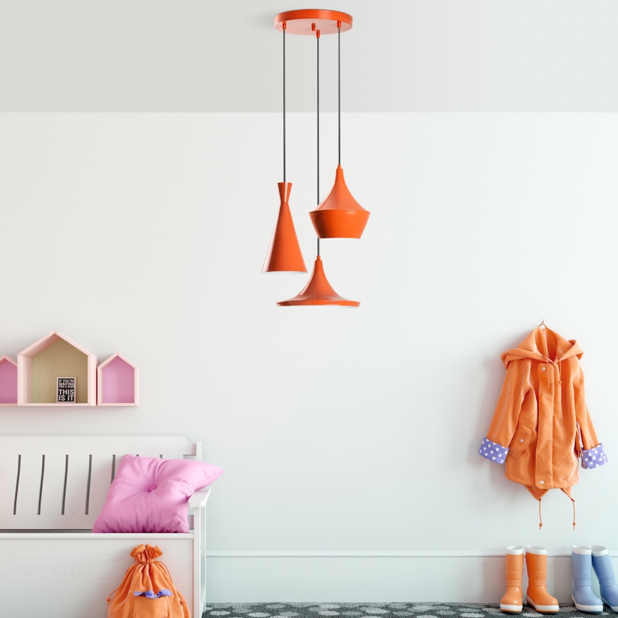 Takpendel TOM 3xE27/40W/230V orange