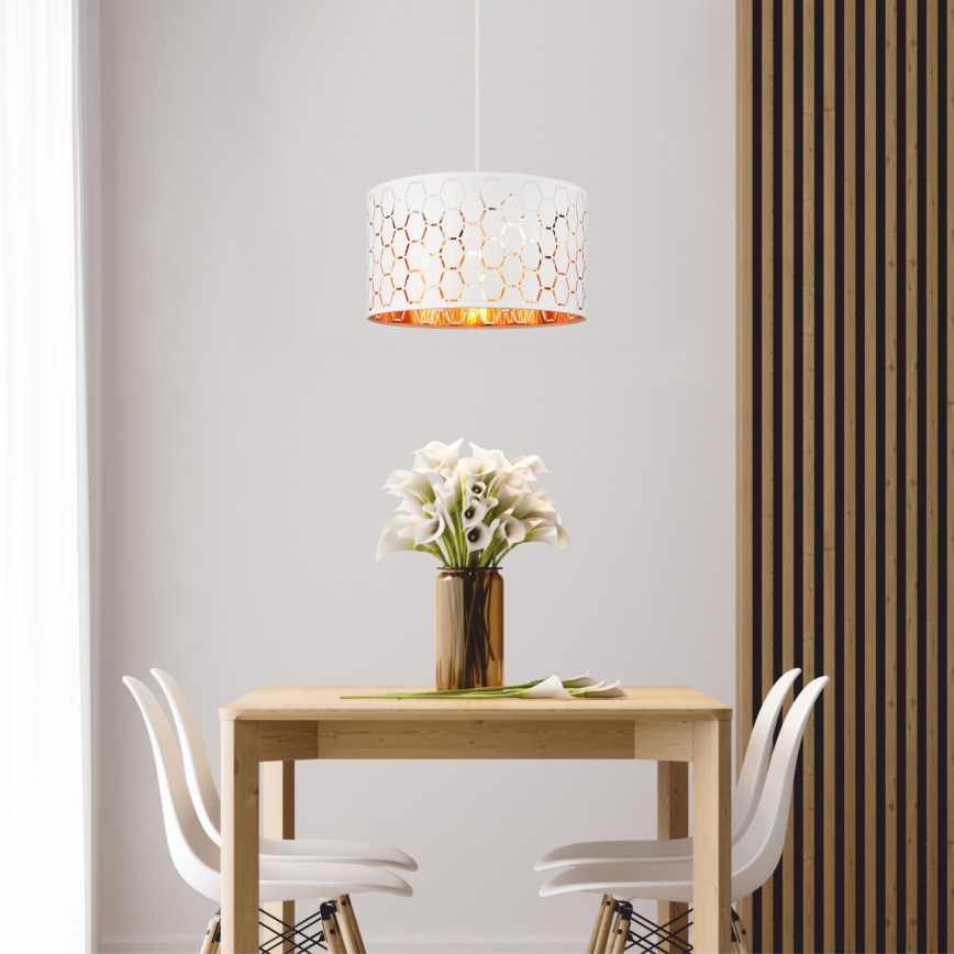 Takpendel ULLE med sladd 1xE27/15W/230V, vit