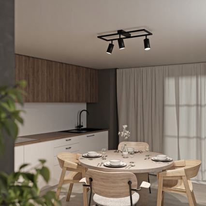 Takspot 3xGU10/30W/230V svart