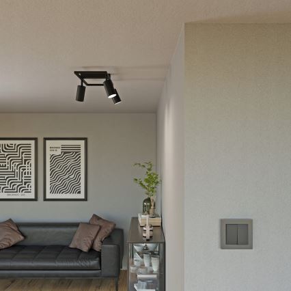 Takspot 3xGU10/30W/230V svart