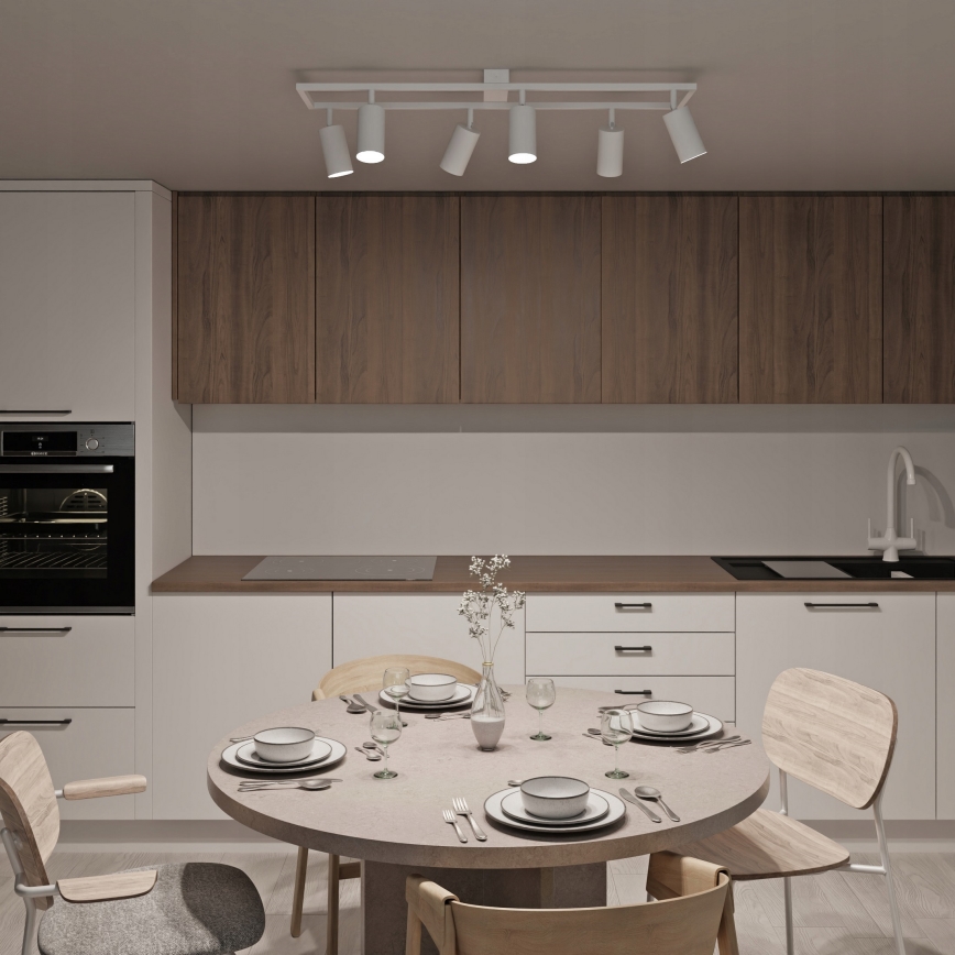 Takspot 6x GU10/30 W/230 V vit