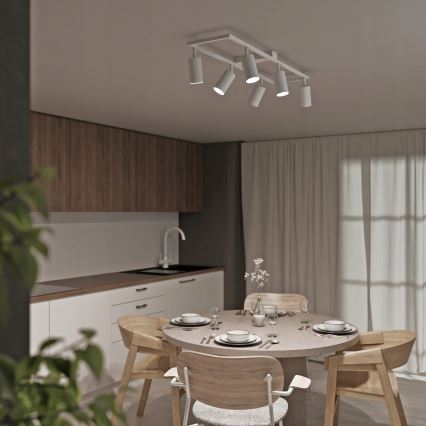 Takspot 6x GU10/30 W/230 V vit