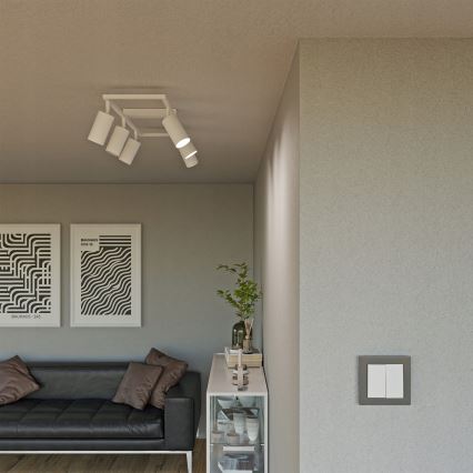 Takspot 6x GU10/30 W/230 V vit