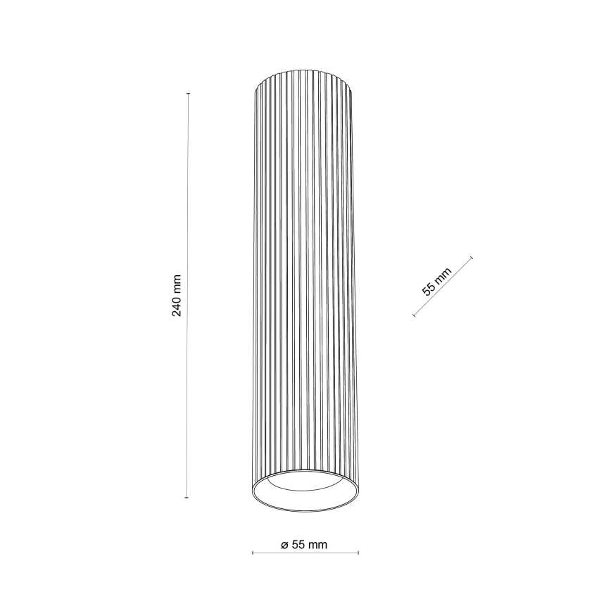 Takspot TUNE L 1xGU10/10W/230V 24 cm svart