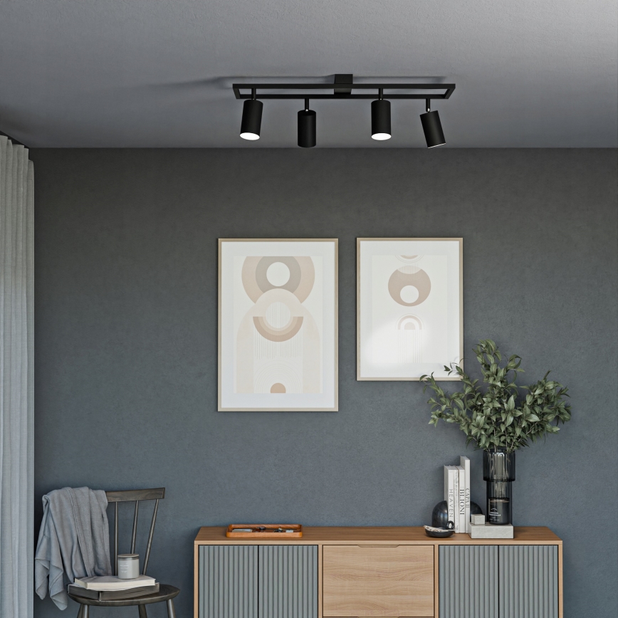 Takspotlight 4xGU10/30W/230V svart