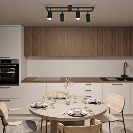 Takspotlight 4xGU10/30W/230V svart