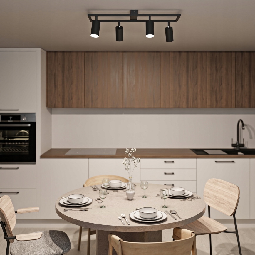 Takspotlight 4xGU10/30W/230V svart