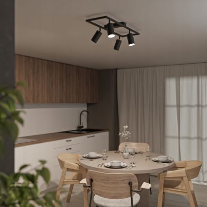 Takspotlight 4xGU10/30W/230V svart