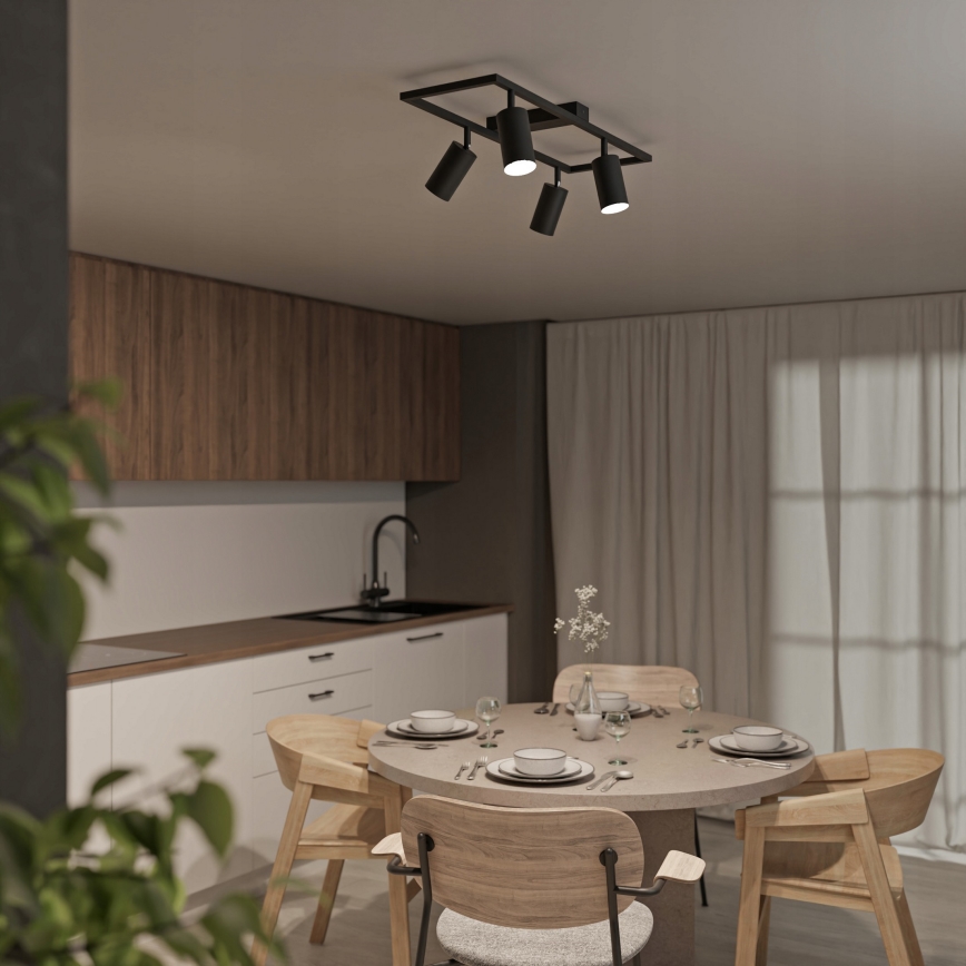 Takspotlight 4xGU10/30W/230V svart