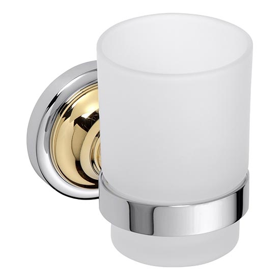 Tandborsthållare 7x9,5 cm silver/guld