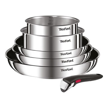 Tefal - 6-delars kastrullset INGENIO COOK i rostfritt stål
