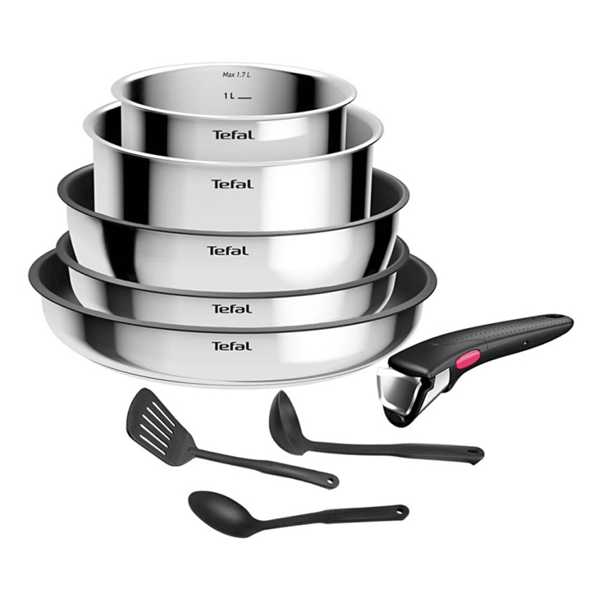 Tefal - 9-delars set INGENIO COOK i rostfritt stål