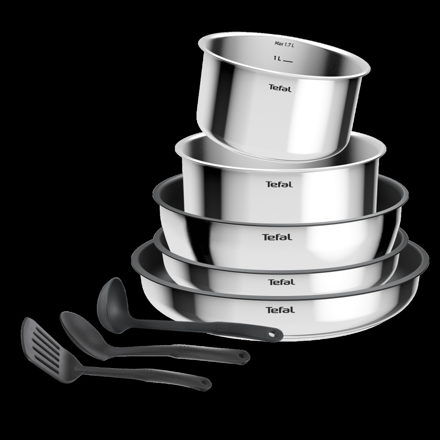 Tefal - 9-delars set INGENIO COOK i rostfritt stål