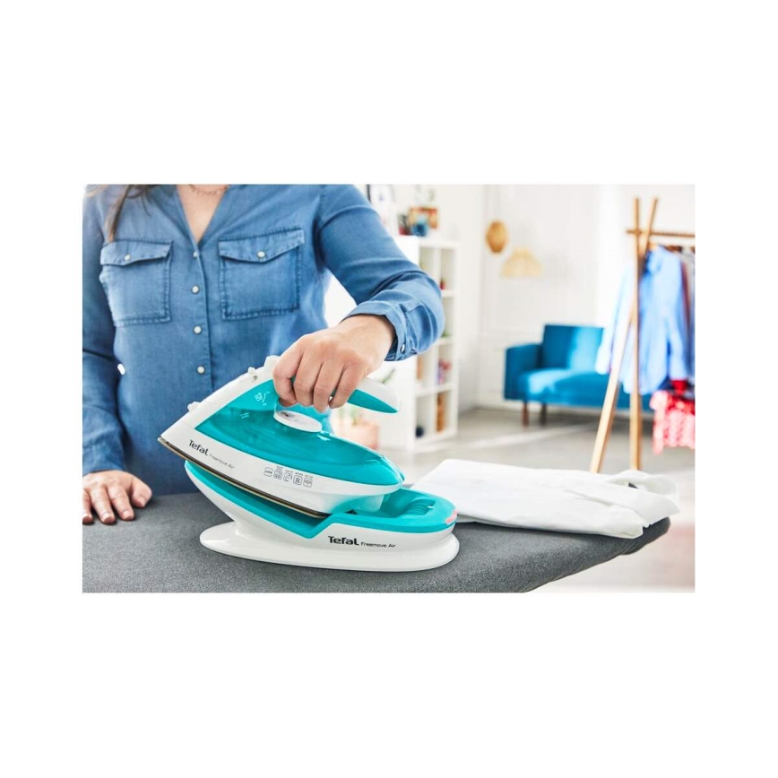 Tefal - Ångstrykjärn FREEMOVE AIR 2400W/230V vit/turkos
