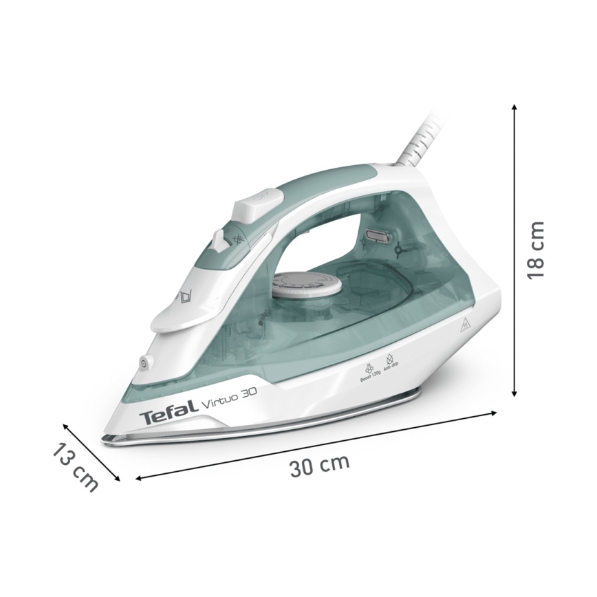 Tefal - Ångstrykjärn VIRTUO 2000W/230V grön