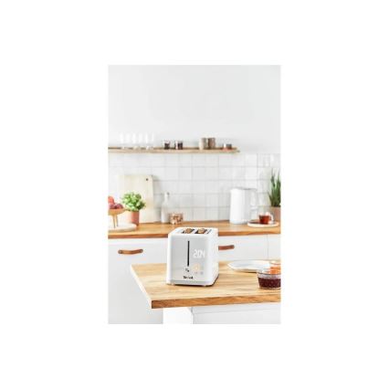 Tefal - Brödrost för två skivor SENSE 850W/230V vit