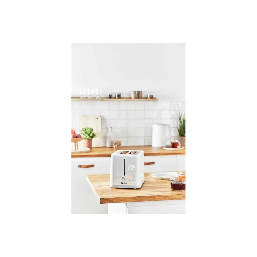 Tefal - Brödrost för två skivor SENSE 850W/230V vit