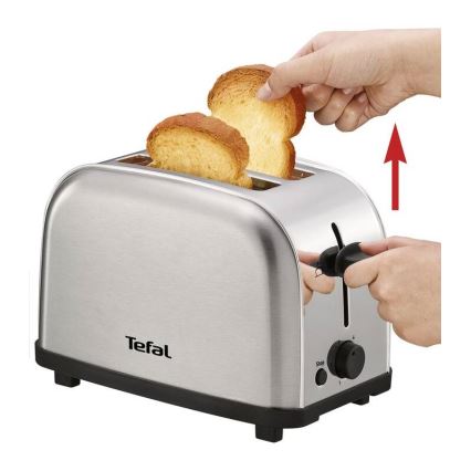 Tefal - Brödrost för två skivor ULTRA MINI 700W/230V matt krom