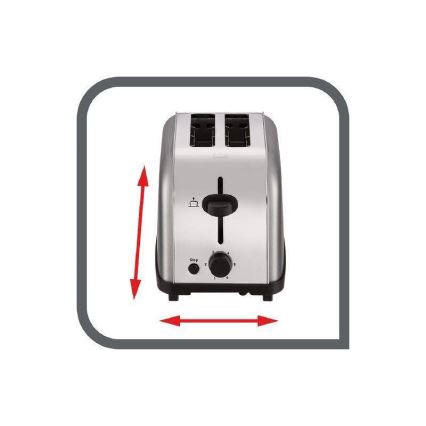 Tefal - Brödrost för två skivor ULTRA MINI 700W/230V matt krom