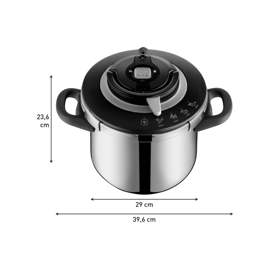 Tefal - Tryckkokare 8 l CLIPSO+ CHEF rostfritt stål