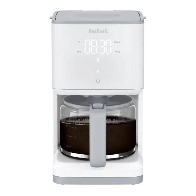 Tefal - Dropp kaffebryggare med LCD display SENSE 1000W/230V vit