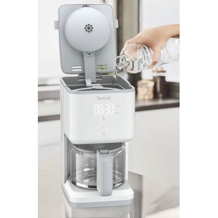 Tefal - Dropp kaffebryggare med LCD display SENSE 1000W/230V vit