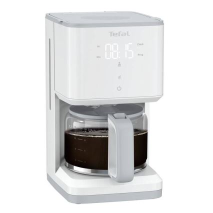Tefal - Dropp kaffebryggare med LCD display SENSE 1000W/230V vit