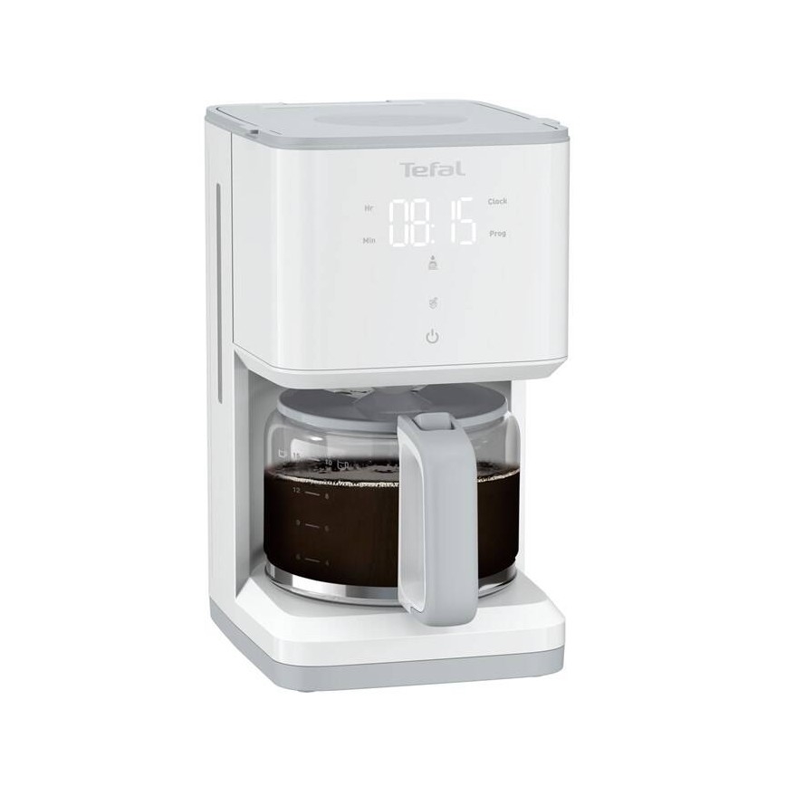 Tefal - Dropp kaffebryggare med LCD display SENSE 1000W/230V vit