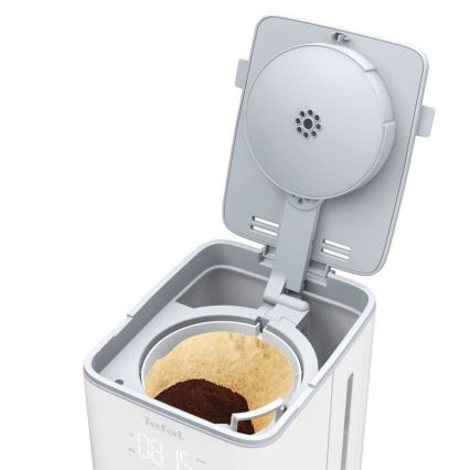 Tefal - Dropp kaffebryggare med LCD display SENSE 1000W/230V vit