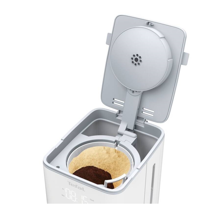 Tefal - Dropp kaffebryggare med LCD display SENSE 1000W/230V vit