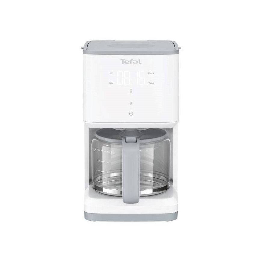 Tefal - Dropp kaffebryggare med LCD display SENSE 1000W/230V vit
