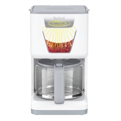 Tefal - Dropp kaffebryggare med LCD display SENSE 1000W/230V vit