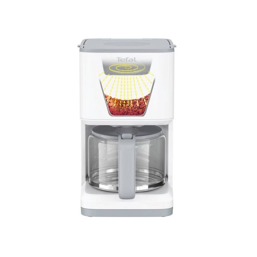 Tefal - Dropp kaffebryggare med LCD display SENSE 1000W/230V vit