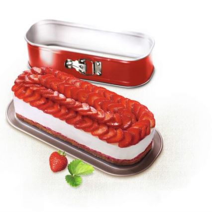 Tefal - Hopfällbar oval bakform DELIBAKE 30x11 cm röd