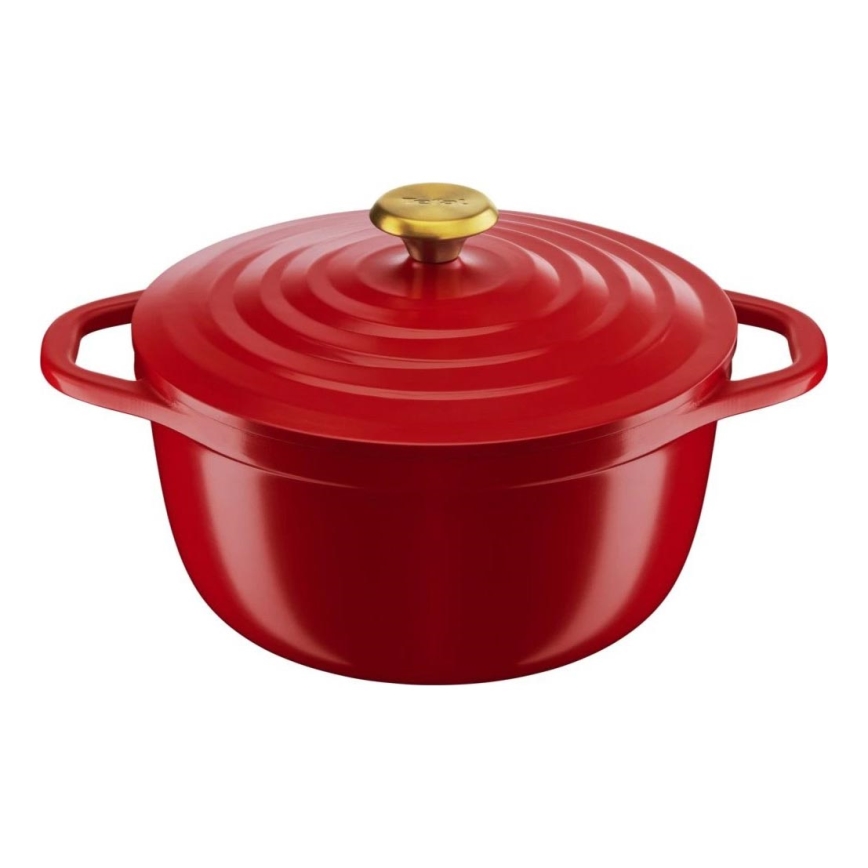 Tefal - Kastrull med lock 24 cm AIR röd
