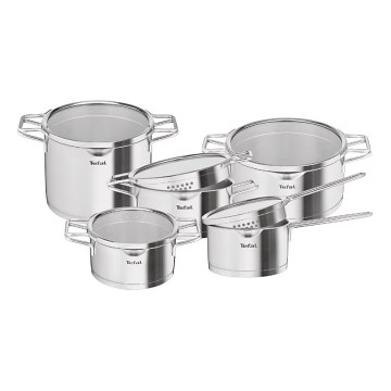 Tefal - Kastrullset 10 delar NORDICA i rostfritt stål