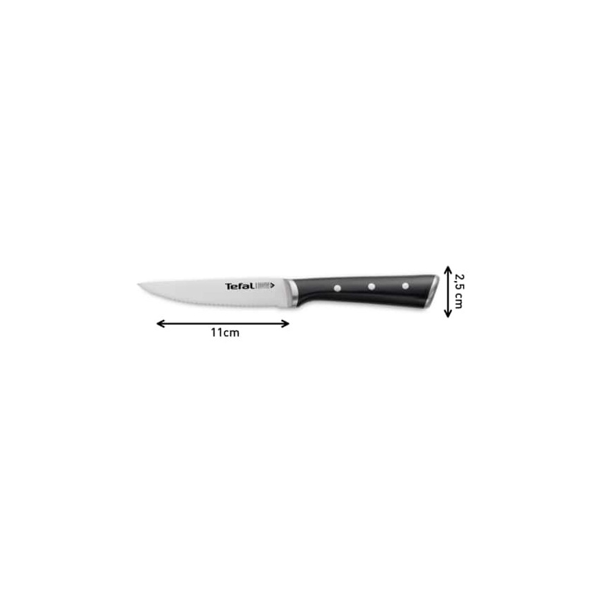 Tefal - KIT 4x Stekkniv i rostfritt stål ICE FORCE 11 cm skinande krom/svart