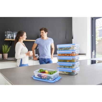 Tefal - KIT 6x Matlåda 0,8 l MASTER SEAL FRESH blå